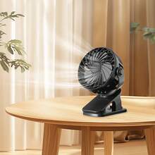 Ventilateur portable à clipser réglable à 720°, ventilateur de bureau compact avec lumière LED, mini ventilateur de refroidissement personnel rechargeable par USB, convient pour le bureau, le bureau à domicile, la poussette, le camping, cadeau pour femmes - multicolore - Voir 7