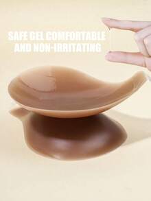 1/2 miếng dán nâng ngực cho nữ, áo ngực silicon có dây đeo vô hình, thiết kế xếp ly, phù hợp với váy cưới, váy hở lưng, váy cổ yếm, váy bó sát, áo xuyên thấu. - Cà phê nâu - Xem 3