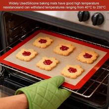 2 Pieces Silicone Baking Mat Non-Stick Canvas Baking Sheet Baking Mat (40 X 30 Cm) - Multicolor - View 4