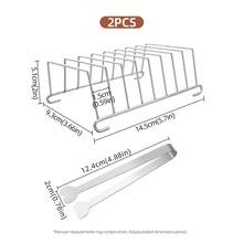 半件套不锈钢吐司架，带心形糖夹、面包展示架和食物夹，厨房用具，适合早餐、烘焙和返校季使用 - - - 查看 8