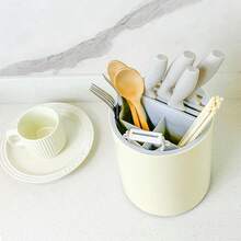 1 szt./3 w 1 uchwyt na przybory kuchenne do blatu z blokiem na noże i półką na sztućce. - Zobacz 3