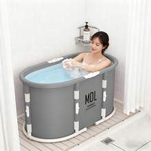 1pc Adult Foldable Portable Bathtub, Large Capacity Full Body Soaking Tub With Stand, Space-Saving Home Spa Tub, 5-Second Quick Open, Easy Installation - A - View 4