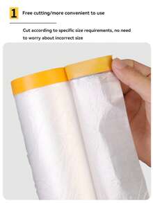 1 Roll Furniture Dust Cover, Thick Plastic Dust Proof Wrap, For Home Decoration, Prevents Dust Settling, Suitable For Covering Sofa, Bed, Dining Table, Coffee Table, Windproof & Waterproof - Clear - View 6