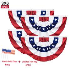 3x6 Feet 250th Anniversary Large American Flags Patriotic Bunting Stars Stripes 4th Of July Pleated Fan USA Flag Banners Red White Blue Decorations For Outdoor Porch, Memorial Day, Independence Day - 查看 10