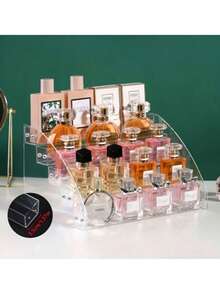 1 chiếc giá đựng mỹ phẩm để bàn, dùng đựng phấn mắt, phấn phủ, son môi, nước hoa, sơn móng tay nhiều lớp trong suốt. - Trong sáng - Xem 1