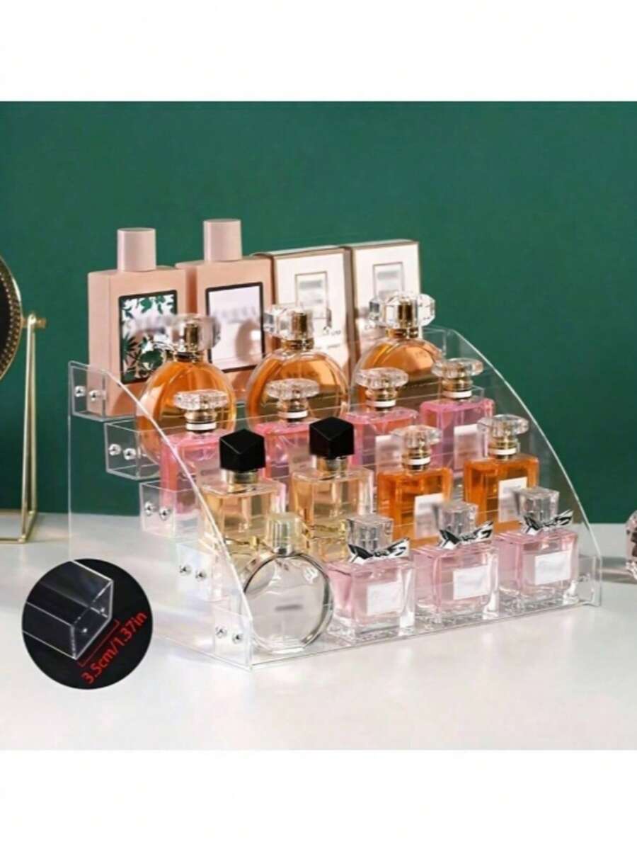 1 chiếc giá đựng mỹ phẩm để bàn, dùng đựng phấn mắt, phấn phủ, son môi, nước hoa, sơn móng tay nhiều lớp trong suốt. - Trong sáng - Xem 1