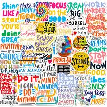 50pcs Colorful Motivational Stickers, Inspiring Positive Affirmation Stickers, Waterproof Durable Letter Stickers For Notebook, Laptop, Skateboard, Water Bottle - A - View 6