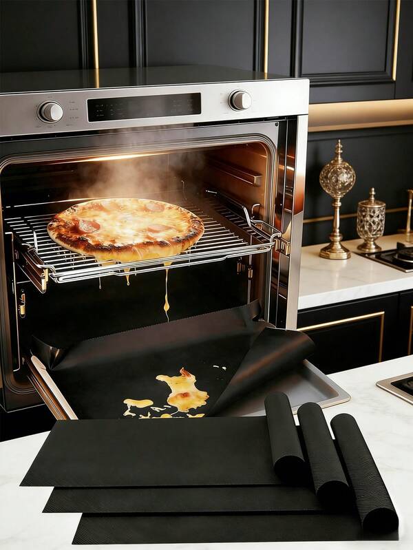 3/2/1件套烤箱垫，易清洁烤箱/炉灶保护垫，耐热不粘烘焙垫，适用于家庭和户外烧烤，加厚耐用烤箱垫，炉灶罩，烧烤垫，防溢垫，烤箱和微波炉垫，厨房用品，易清洁烤箱保护垫，适合情人节、新年、DIY甜点等场合。