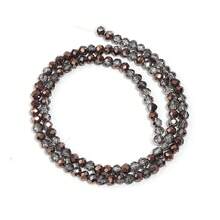 1pc Faceted Abacus Bead Crystal Flat Bead Multi-Color Loose Beads, Fashionable Colorful Cute Electroplated Versatile Craft DIY Beads For Bracelets, Necklaces, Jewelry Making, Phone Straps, Keychains - Transparent Semi-electroplated Brown - View 11