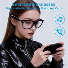 Nuevas gafas inteligentes de traducción de idiomas de inteligencia artificial, con micrófono incorporado, altavoces estéreo duales, control de música y llamadas inalámbricas, control de cámara, conversación por voz, asistente de voz de IA, gafas de audio - Ver 5