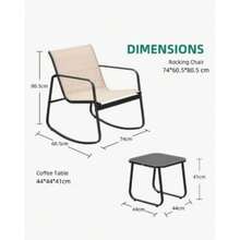 Mesa Sala Exterior para Jardin 4 Piezas con Cojin para el Asiento Tipo Rattan Sala para Exteriores Durable Moderna Practica Ideal para tu Jardin o Balcon - Beis - Ver 4