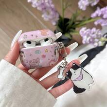 Cartoon Puppy Earphone Case, House Printed Earphone Cover, IMD Purple Bluetooth Earphone Protective Case, Suitable For AirPods 1/2/3/4/Pro - Purple - View 9