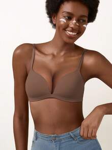 Women's Push-Up Bra - All-Day Support, Lift, Seamless Fit - Mocha Brown - View 8