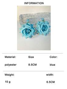 imoli 一对波西米亚风涤纶拉菲草3D玫瑰花耳环,小众礼物,适合女性海滩度假 - 彩色 - 查看 21