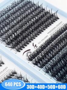 640片D型卷翘单根假睫毛，8-16mm混合款，大容量D型混合款分段式假睫毛册，D型卷翘睫毛，浓密纤长款，适合居家日常佩戴，易于使用，单根睫毛，假睫毛，假睫毛 - 查看 11