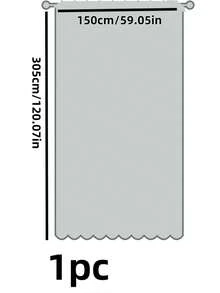 1pc 7ft/8ft/10ft Solid Color Sheer Curtain, Modern Minimalist Polyester Transparent Curtain, Suitable For Bedroom, Living Room, Balcony Window Decor, No Drilling Required For Installation, Room Divider Screen, Home Decor, Curtain Panel, Shower Curtain, Decorative Hanging, Also Suitable For Wedding Party Decor, Backdrop Decor, DIY Decor For Birthday And Various Festivals - White - View 11