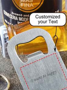 50pcs Customizable Bottle Openers, Personalized Stainless Steel Beer Bottle Openers, Customized Text, Ideal Gifts For Him, Birthday, Wedding, Groomsmen, Father,Wedding Essentials ,Forever Love - Multicolor - View 13