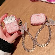 Ốp bảo vệ chống rơi vỡ màu hồng lấp lánh dành cho tai nghe Bluetooth Apple, tương thích với ốp tai nghe Bluetooth Apple, chống trầy xước và chống sốc. - Nhiều màu - Xem 2