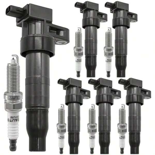 UF546 Ignition Coil Pack 27301-3C000 And Iridium Spark Plugs Set Of 6 Fit For  Kia Santa Fe/Santa Fe XL Azera Genesis Coupe 2010-2019 Sorento Sedona Cadenza K900 2011-2017 3.3L 3.5L 3.8L V6
