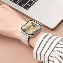 磁吸式表带，硅胶表带，18mm/20mm/22mm 智能手表表带，快拆腕带，可调节磁扣，男女通用，兼容 Galaxy Gear S2/S3/GT2/Fenix 5S Plus - 星光配橙 - 查看 3