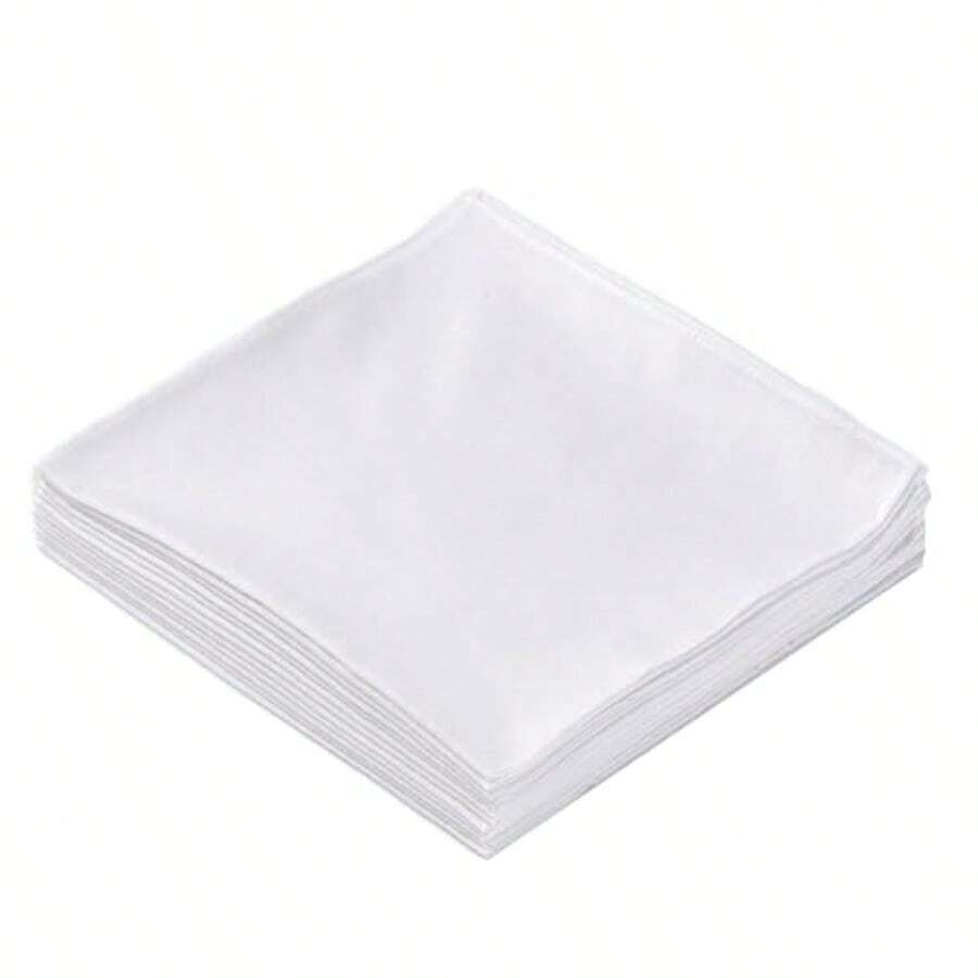 Premium Cotton Blend Handkerchiefs - Super Absorbent Wrinkle Resistant For Sweat Tears OilGentle On Skin 16 Inch - 3 - Xem 1