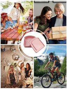 1pc/4pcs Sandwich Box Container, Reusable Bento Box, Toast-Shaped Lunch Box With Lid, Can Hold Salad, Fruit And Vegetables, Bread, Snacks, Suitable For Office, School, Picnic, Camping, Party, Etc., Perfect As A Gift For Family And Friends - View 9
