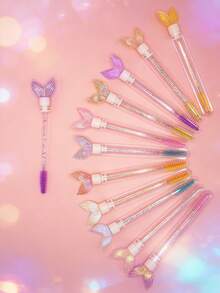 Bộ 1/2/3/5/7 chiếc cọ mascara hình đuôi nàng tiên cá hoạt hình dễ thương nhiều màu sắc, cọ kẻ lông mày, cọ chải mi, cọ trang điểm có ống đựng, đóng gói riêng lẻ, dụng cụ trang điểm du lịch. - Nhiều màu - Xem 5