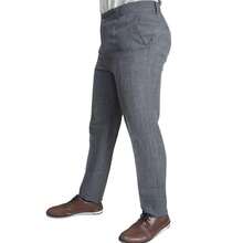 Men's Slim Fit Melange Tailored Trousers - 深灰色 - 查看 3