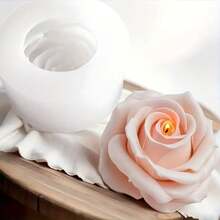 Rose Flower Silicone Mold, Candle, Incense, Plaster Silicone Mold - White - View 3