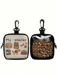 1pc Dog Pattern Treat Bag With Hook And Zipper - Pet Training Set, Suitable For Puppy Training, Dog Food Storage And Outdoor Walking, Durable Polyester Material, Cute Dog Pattern, Perfect For Dog Owners, Small Dog Pet Training Walking Bag, Vivid Dog Design, Reliable And Durable - Multicolor - View 12