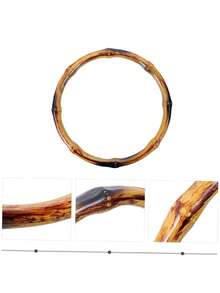 Anillos para asas de bolsos tejidos, asas de bolso de resina de bambú falso portátiles, accesorios DIY lindos - Champán - Ver 9