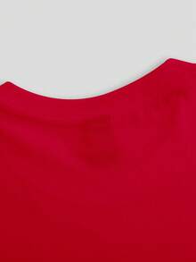 Women's 100% Cotton T-Shirt With "Baseball Mom" Print, Soft And Breathable Round-Neck T-Shirt For Autumn And Winter, Y2K Millennium Style, Street Fashion, Moisture-Wicking, Casual Wear, Suitable For Celebrations And Parties, Holiday Attire! - 紅色 - 查看 4