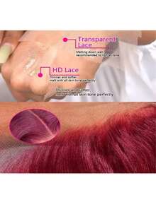 蕾丝前假发，真人混纺发，自然波浪，预先拔毛，无胶，200密度，女士真人混纺假发，预先拔毛，13x4高清蕾丝前假发，无胶，自然黑 - SBUG - 查看 3