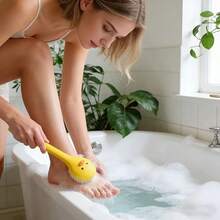 1pc Long Handle Silicone Bath Brush - Soft Bristles For Exfoliating & Massaging Back, Suitable For All Skin Tones, Durable & Easy To Clean Household Bathing Tool, Convenient Design, Hygienic Material, Essential For Home SPA - A - View 11