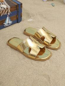 2026新款男女通用休闲拖鞋,简约优雅设计,适合夏季、海滩和旅行 - 金色 - 查看 6