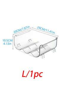 1pc/1/2/3-Tier Stackable Refrigerator Red Wine Whiskey Vodka Brandy Clear Display Storage Rack - Clear - View 13