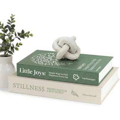 2pcs Beige-Green Decorative Books, Paper Coffee Table Decor Books, Modern Home Decor, For Living Room, Bedroom And Entryway