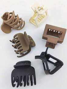 8pcs/Set 4cm Coffee Color Mini Hair Clips, Versatile Minimalist Hair Clips For Daily Use,Summer,Holiday,Travel - Multicolor - View 6