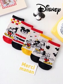 Disney 10/5 双装迪士尼儿童夏季网眼袜可爱公主中筒卡通透气男女童校袜 - 彩色 - 查看 16