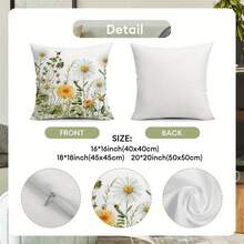 Bộ 2 vỏ gối họa tiết hoa cúc, ong, xuân hè, thích hợp cho ghế và sofa phòng khách. - 2pcs - Xem 3