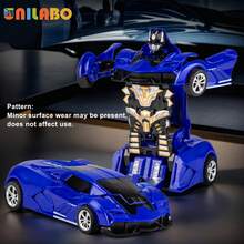 unilabo Juguete de coche deportivo transformable: Coche de carreras deslizante con propulsión por inercia, vehículo robot 2 en 1 con transformación automática - ¡Excelente regalo creativo para niños! - Multicolor - Ver 9