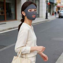 1pc UV Protection Face Mask, Summer Ice Silk Full Face Golf Breathable Anti-UV Mask - Multicolor - View 7