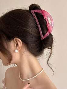 2个女士甜美粉色波点发夹，适合日常佩戴，春夏款 - 彩色 - 查看 2