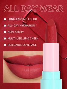 USHAS哑光唇膏，持久保湿，防水不粘腻，多用途唇颊两用，丝绒质地，红色、粉色、裸色等丰富色调，打造全天候精致妆容 - #04 Mauve Nude - 查看 4