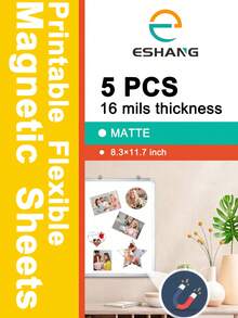 Printable Magnetic Sheets For Inkjet Printers, Matte White 16mil Thickness, Flexible Magnet Photo Paper For Refrigerator DIY Crafts - MATTE - View 5
