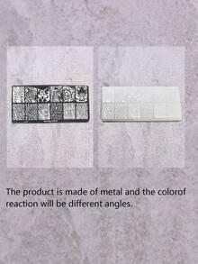 6pcs Nail Art Printing Plates With Leopard Animal Texture Patterns - Silver - View 4