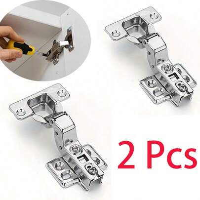 Bản lề tủ, 2 bản lề cửa tủ quần áo kiểu phủ toàn bộ dùng cho phòng tắm, phòng ngủ, phòng ăn, bản lề thủy lực giảm tiếng ồn, bản lề cửa gấp kèm ốc vít.