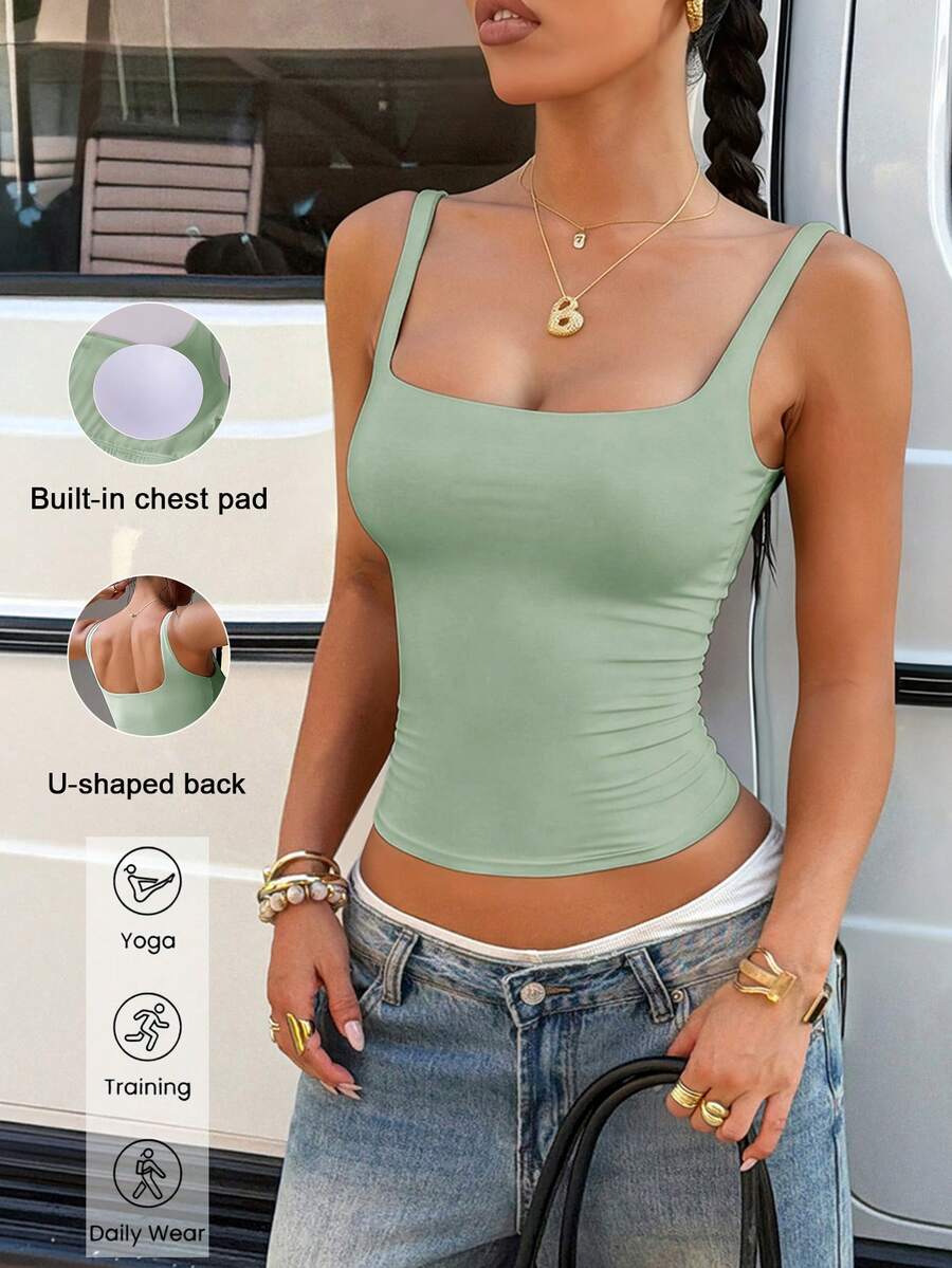 Aoqta Sports 女士露背运动背心，休闲运动服，适合户外跑步、健身、瑜伽和普拉提。