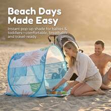 Marine Baby Sun Shelter – UPF 50+ Pop Up Play Tent & Anti-UV Portable Shade, Back To School - Baby Blue - View 2