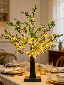 LED Sakura Tree, Pink/Green Glowing Sakura Decor Suitable For Home, Tabletop Center Decor, Artificial Tree Lamp, Warm White Fairy Lights Spiritual Tree Lamp Suitable For Home, Indoor Desk, Fireplace, Office, Bedroom, Wedding, Party - 櫻花樹燈 - 查看 7